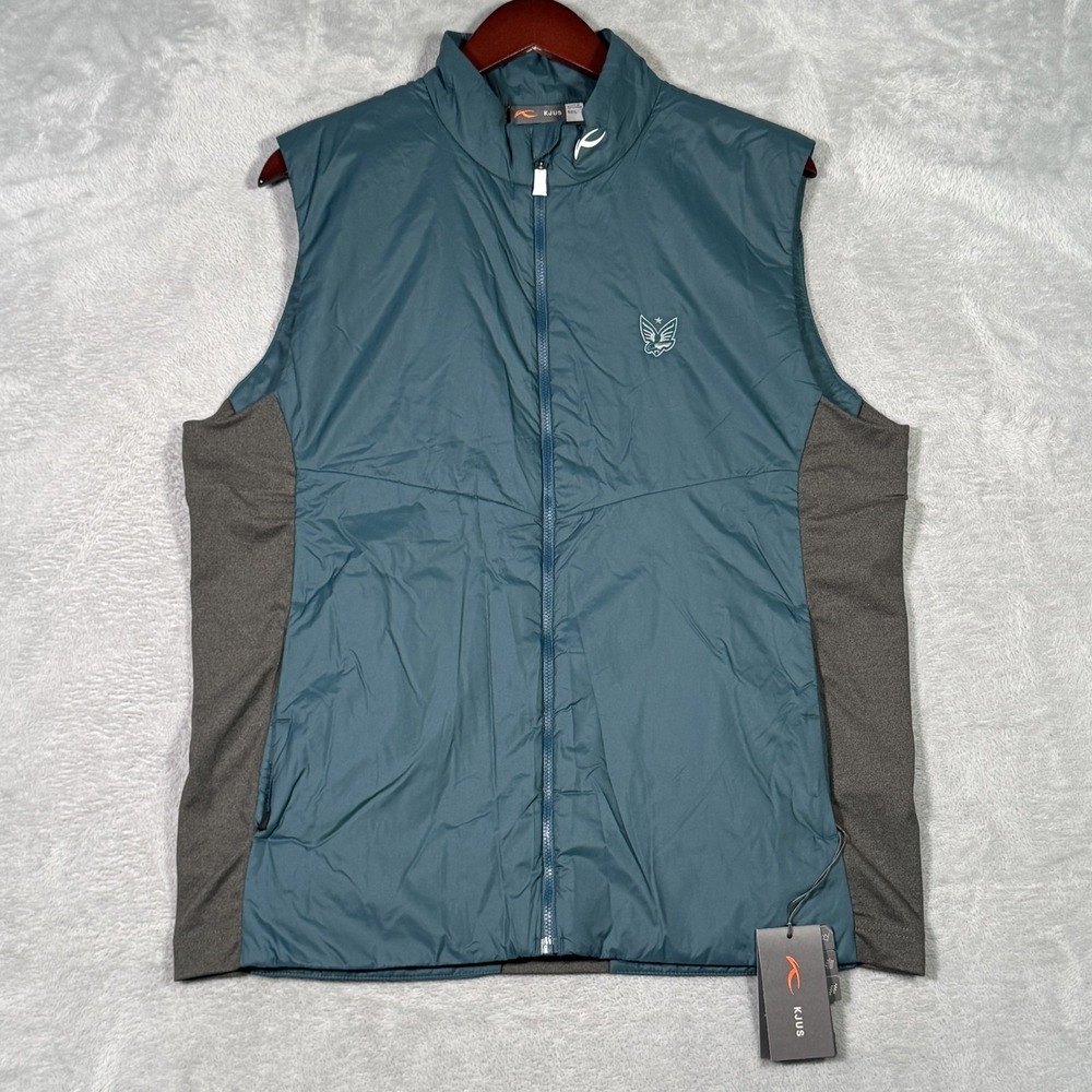 KJUS Radiation Vest Mens L 52 Blue Insulated Full Zip Golf Lightweight